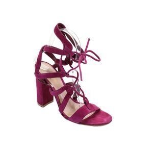 Gianvito Rossi Womens Suede Strappy Lace Up Sandal Heels Magenta Pink Size 37 7